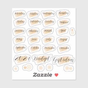 Bujo planner jours & mois stickers orange