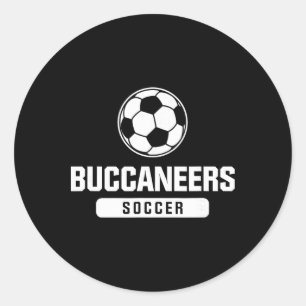 Bukaniere Fußball für Grund-, Mittel- und Oberstuf Runder Aufkleber