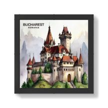 Bukarest Rumänien | Altstadt Aquarell-Kunst