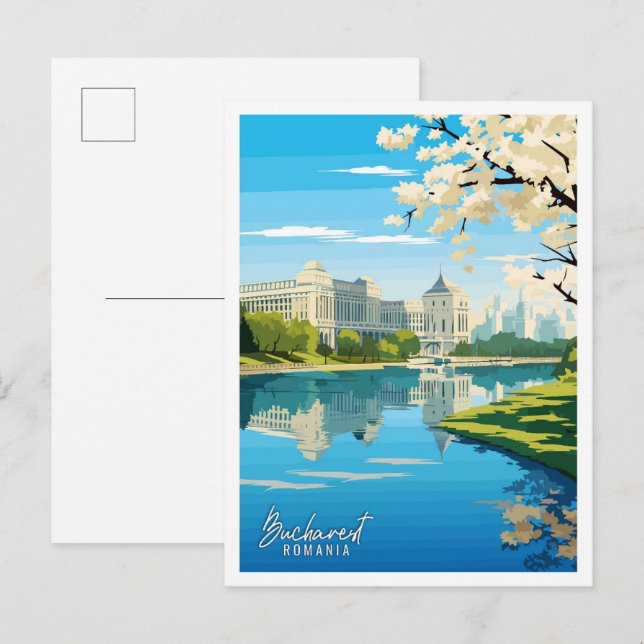 Bukarest Rumänien Kunstzeitschrift für Reisen Postkarte (Vorne/Hinten)