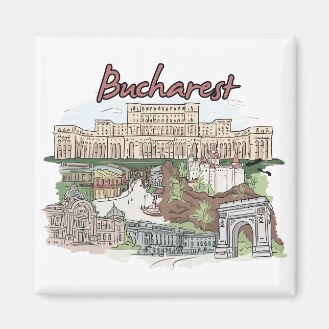 Bukarest - Rumänien.png Magnet (Vorne)