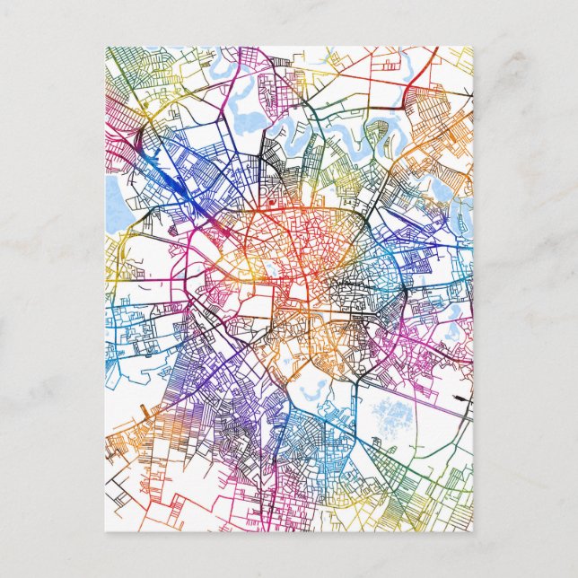 Bukarest Rumänien Stadtkarte Postkarte (Vorderseite)