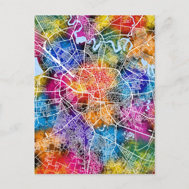 Bukarest Rumänien Stadtkarte Postkarte (Vorderseite)