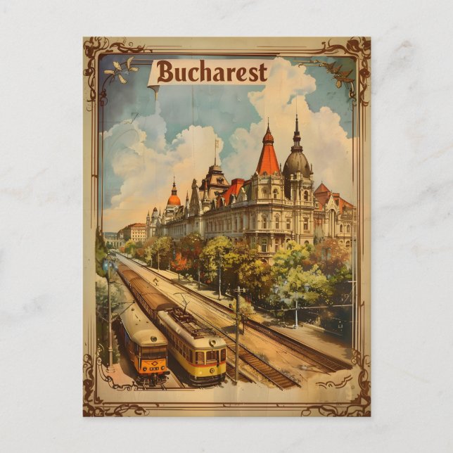 Bukarest Vintage Postkarte (Vorderseite)