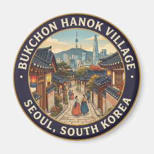 Bukchon-Hanok-Dorf, Seoul Südkorea Magnet