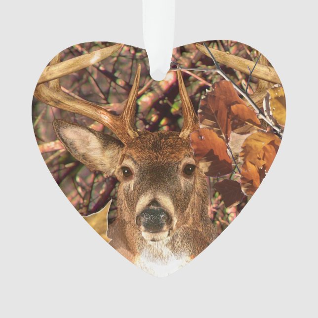 Bukett in Herbstsaison Szene White Schwanz Deer Ornament (Vorderseite)