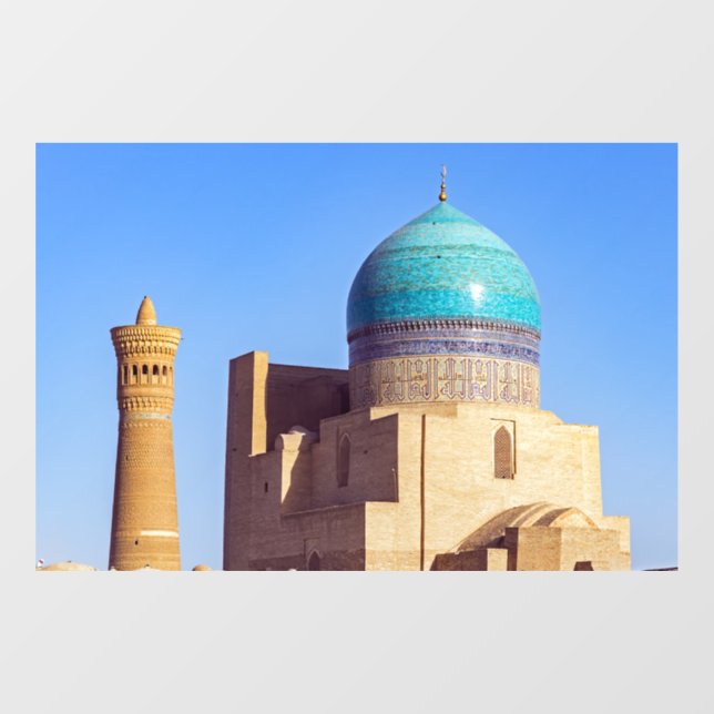 Bukhara, Usbekistan - Kalyan-Moschee Fensteraufkleber (Blatt)