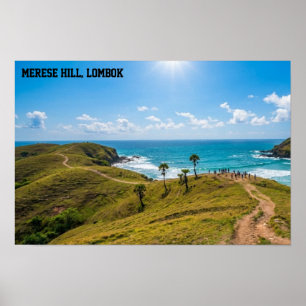 Bukit Merese Lombok Küstenlandschaft Sonnenunterga Poster