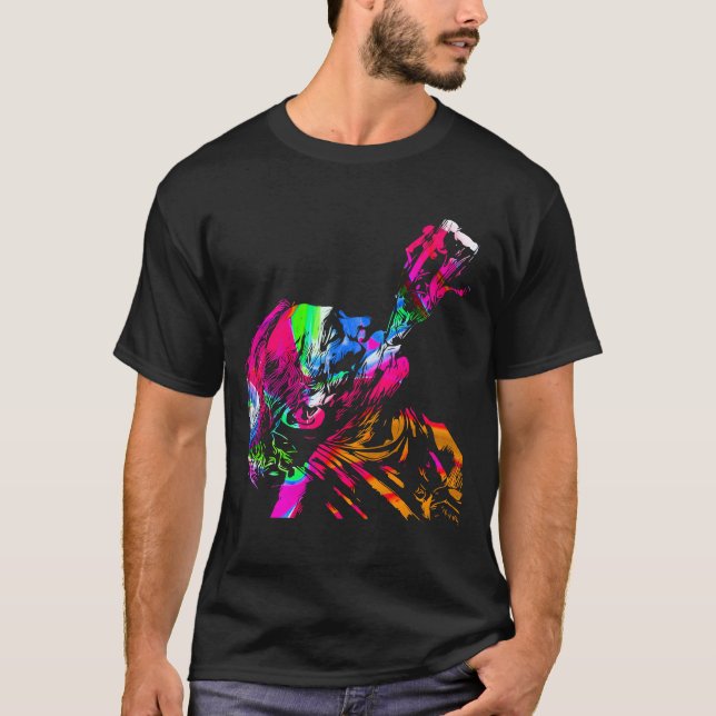 Bukowski Psychedelic Artistic Portrait T-Shirt (Vorderseite)