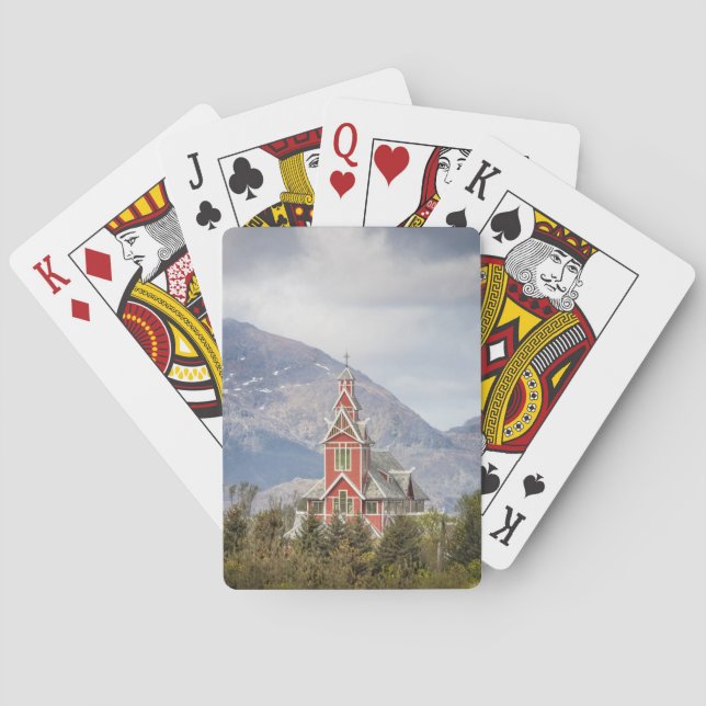 Buksnes Church Lofoten Norwegen Spielkarten (Rückseite)