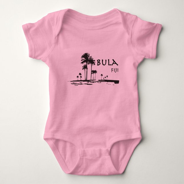 Bula Fiji Palm Tree Graphic Baby Strampler (Vorderseite)