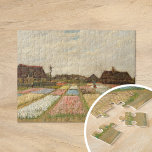 Bulb Fields | Vincent Van Gogh<br><div class="desc">Bulb Fields (1883) or Flower Beds in Holland by Dutch post-impressionist artist Vincent Van Gogh. Original artwork is an oil on canvas. This is one of Van Gogh's first landscape paintings depicting a panoramic view of tulip fields in blossom. Use the design tools to add custom text or personalize the...</div>