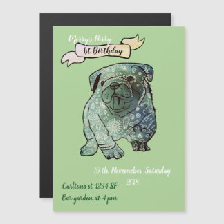 Buldog Welppy zum Geburtstag Einladung French Bull