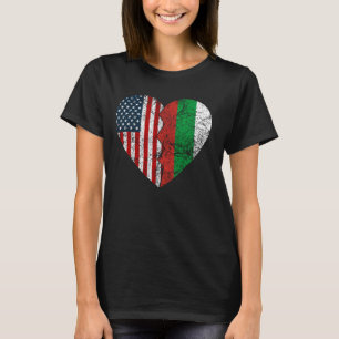 Bulgar American Flag Heart United Staaten Bulgar T-Shirt