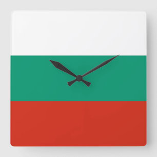 Bulgaria Flag Quadratische Wanduhr