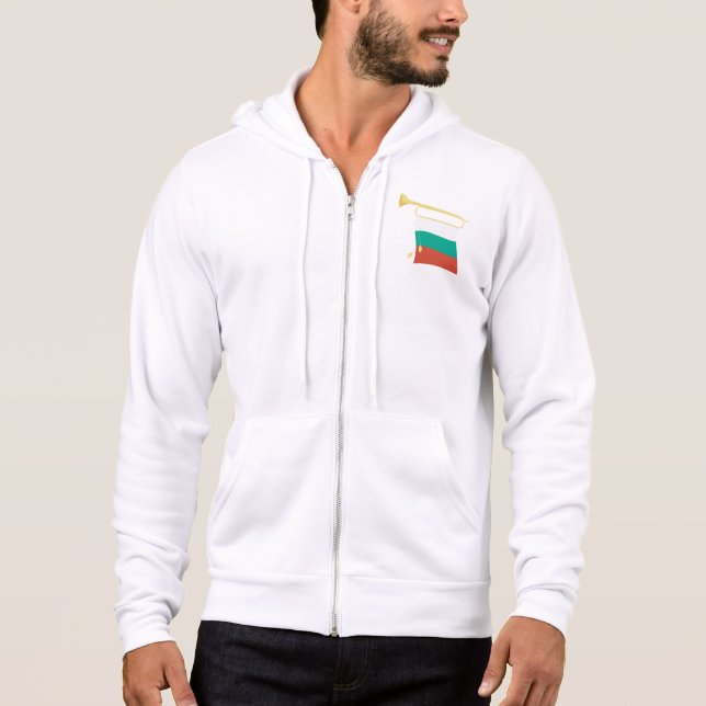 Bulgarian Flag and Bugle Hoodie (Vorderseite)