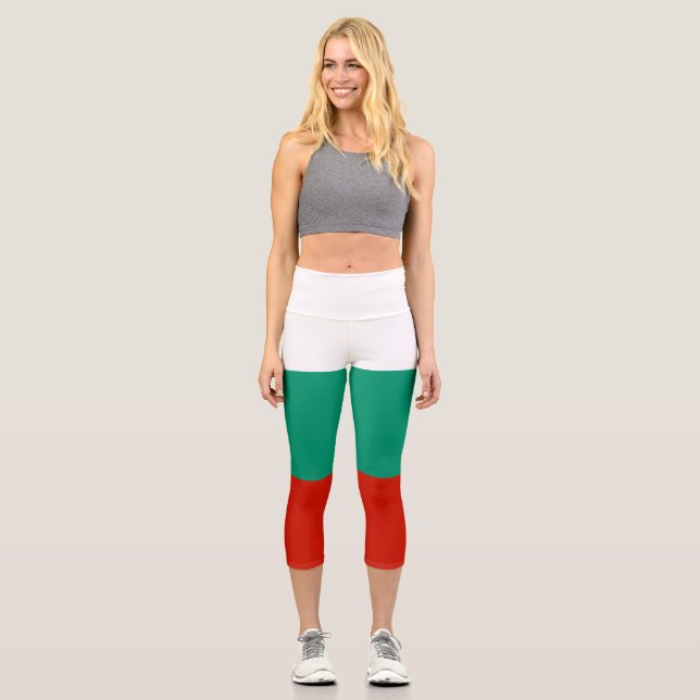 Bulgarien-Flagge Capri Leggings (Vorderseite)