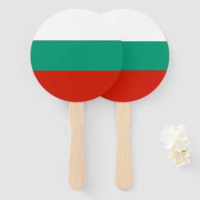 Bulgarien-Flagge Fächer (Vorne und Hinten)