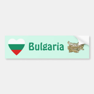 Bulgarien-Flagge Herz + Karte Aufkleber Autoaufkleber