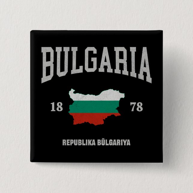 Bulgarien-Flaggenkarte Button (Vorderseite)