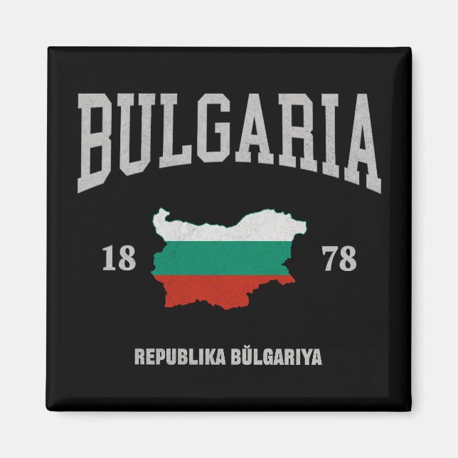Bulgarien-Flaggenkarte Magnet (Vorne)