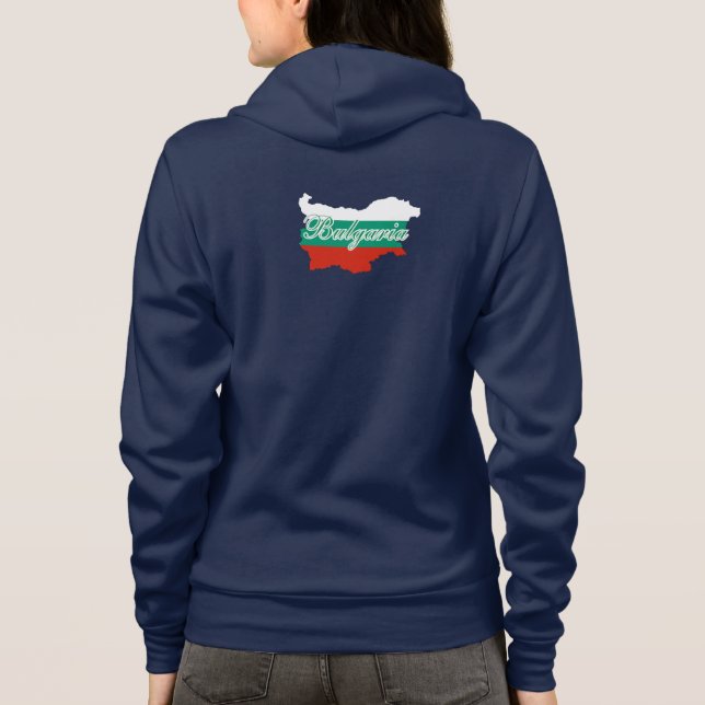 Bulgarien Flaggenkarte, Rückseite Hoodie (Rückseite)
