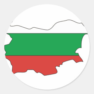 Bulgarien-Flaggenkarte Runder Aufkleber