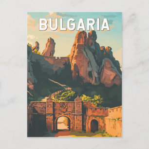 Bulgarien Illustration Reise Kunst Vintage Postkarte