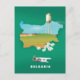 Bulgarien-Karte Reise Druck Postkarte