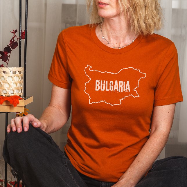 Bulgarien Landkarte Shirt Text Bulgarische Kontur (Von Creator hochgeladen)