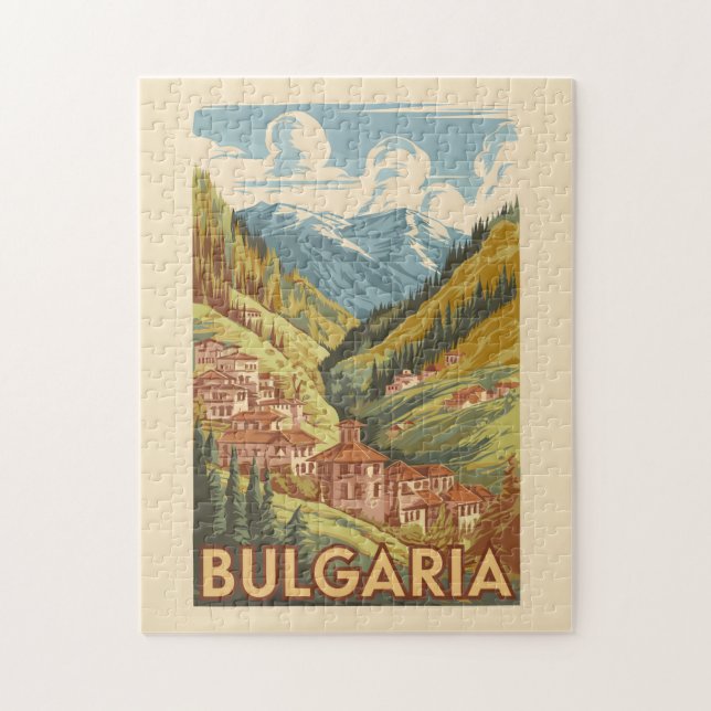 Bulgarien Malerische Illustration Reisen Kunst Vin (Vertikal)