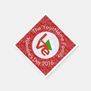 Bulgarien Red LOVE Flag Personalisiert Serviette