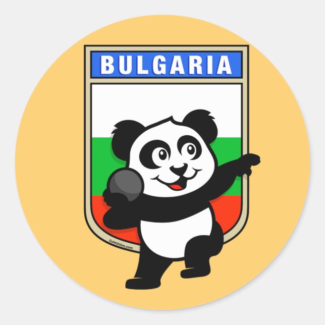Bulgarien Shot Put Panda Runder Aufkleber (Vorderseite)