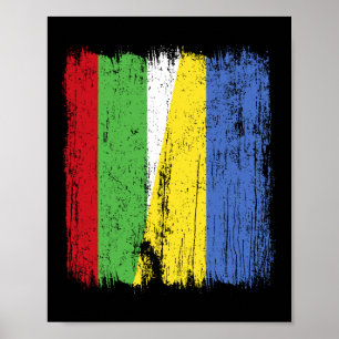 Bulgarien Ukraine Halbflagge Bulgarisches Ukrainis Poster