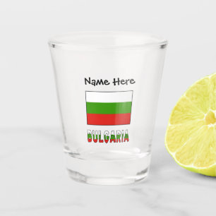 Bulgarien und bulgarische Flagge mit Ihrem Namen Schnapsglas