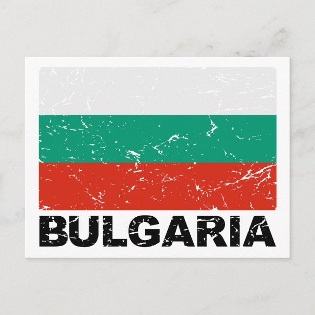 Bulgarien - Vintage Flagge Postkarte (Vorderseite)