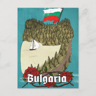 Bulgarien Vintage-Reiseposter Einladungspostkarte