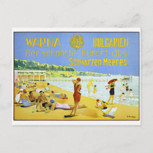 Bulgarien Warna Vintage-Reiseposter Restauriert Postkarte