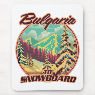Bulgarien zum Snowboardfahren Mousepad