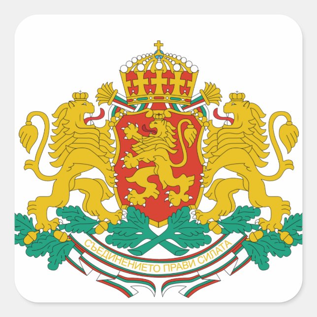 Bulgarienemblem Quadratischer Aufkleber (Vorderseite)
