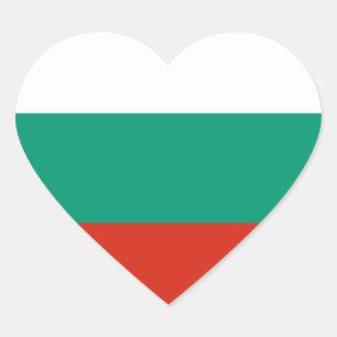 Bulgarienflagge Herz-Aufkleber