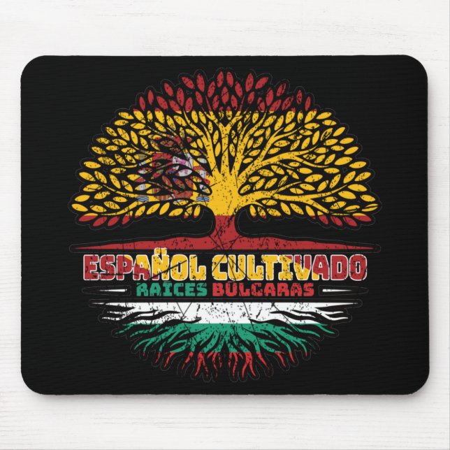 Bulgarisch-Spanien-Fahne Mousepad (Vorne)