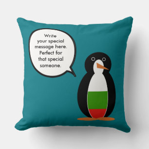 Bulgarisch sprechende Ms. Penguin Personalisiert  Kissen