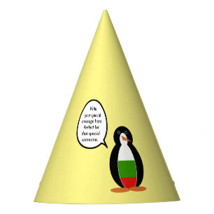 Bulgarisch sprechende Ms. Penguin personalisiert  Partyhütchen