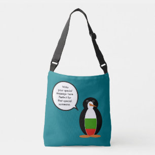 Bulgarisch sprechende Ms. Penguin personalisiert  Tragetaschen Mit Langen Trägern