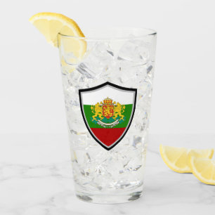 Bulgarische Fahnenwappen Glas