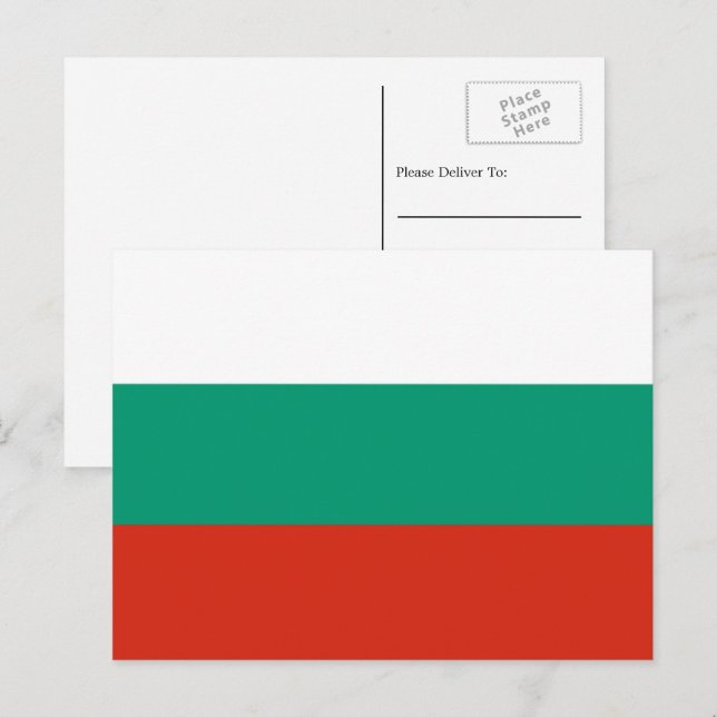 Bulgarische Flagge, Flagge Bulgariens Postkarte (Vorne/Hinten)