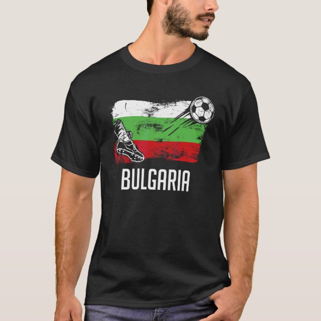 Bulgarische Flagge Jersey Bulgarische Fußballmanns T-Shirt (Vorderseite)
