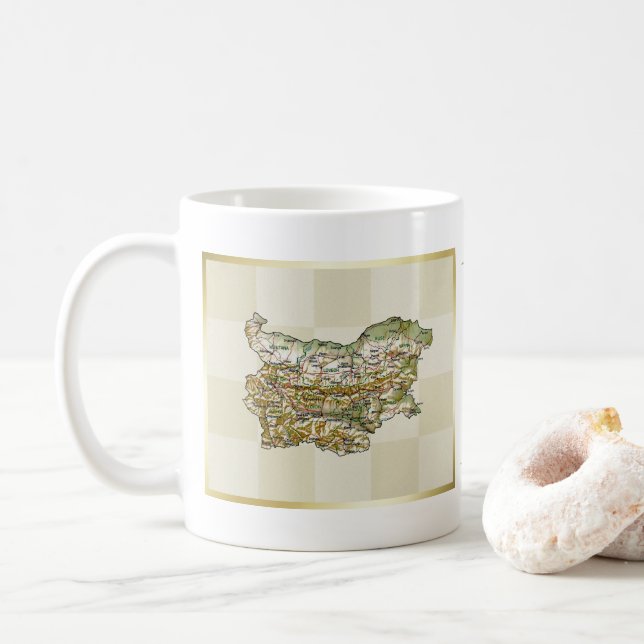 Bulgarische Flagge + Karte Tasse (Mit Donut)