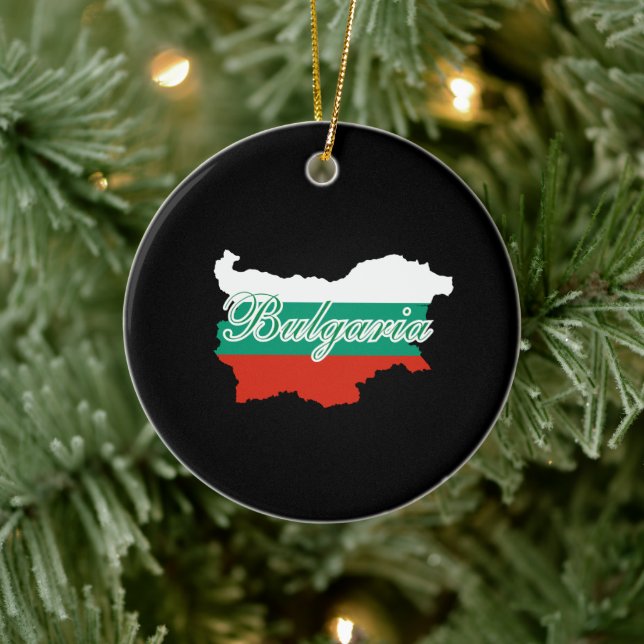 Bulgarische Flagge Keramik Ornament (Baum)